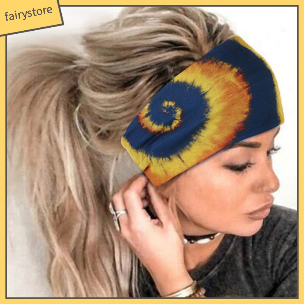 Băng Đô Cài Tóc Co Giãn In Họa Tiết Thời Trang Kèm / Không Nút Cài Tiện Dụng Cho Người Tập Yoga / Chạy