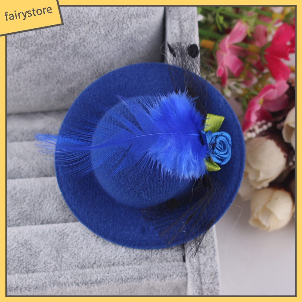 Set 6 Kẹp Tóc Hình Nón Vành Nhỏ Phối Mạng Che Mặt Cho Bé Gái