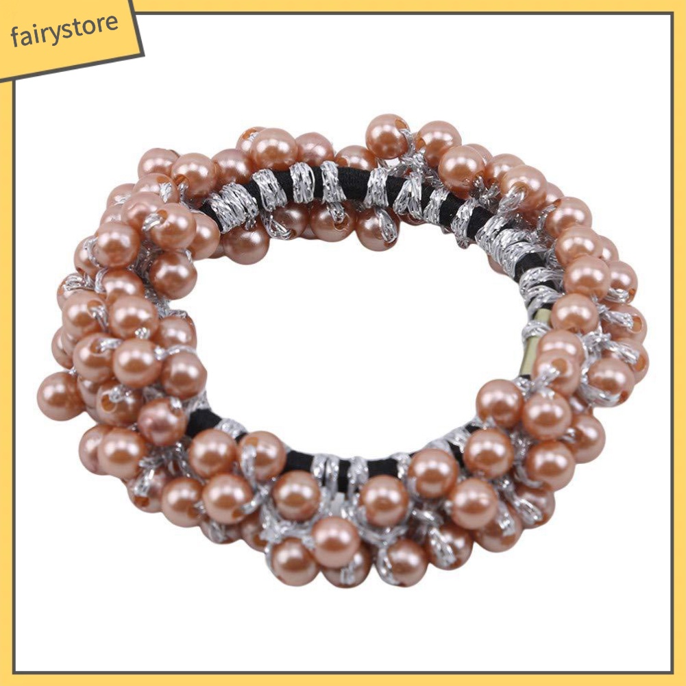 Dây Cột Tóc Co Giãn Đính Ngọc Trai Giả Thời Trang Cho Nữ