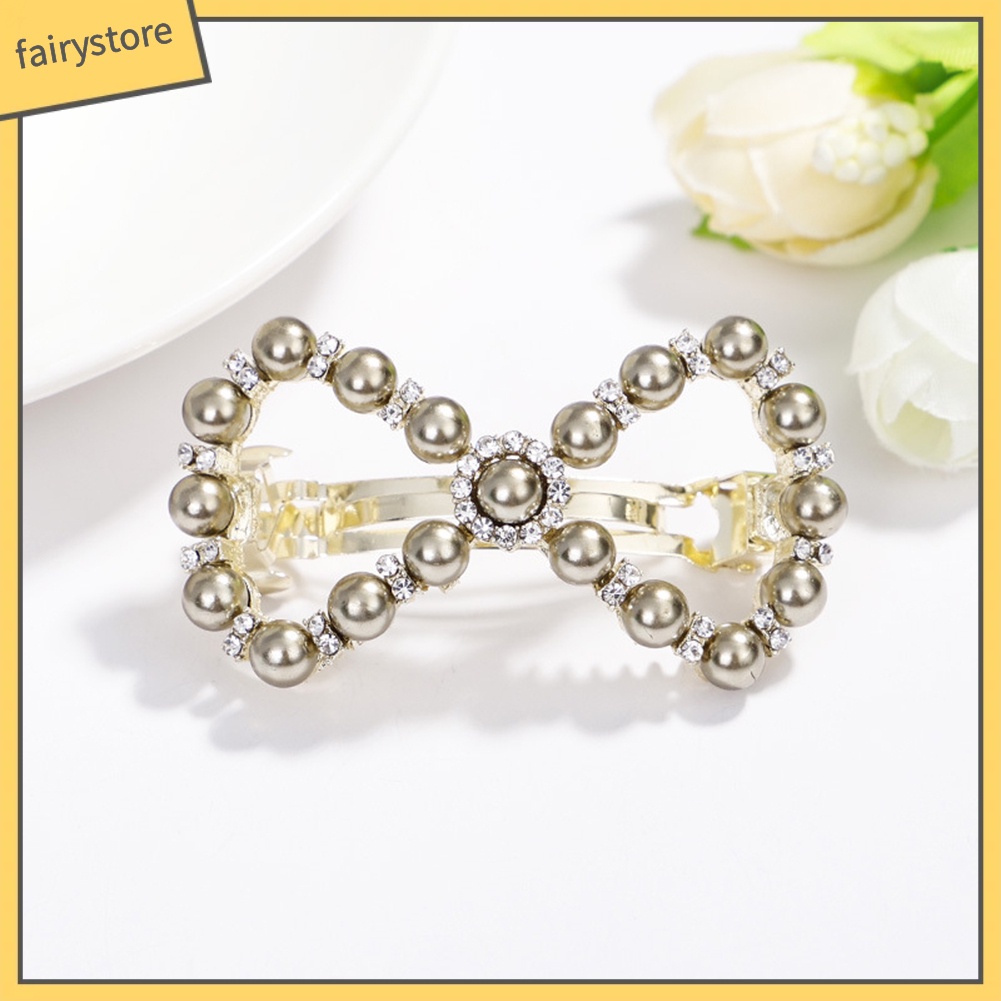 Kẹp Tóc Hình Nơ / Trái Tim Đính Ngọc Trai Giả Ngọt Ngào Cho Nữ