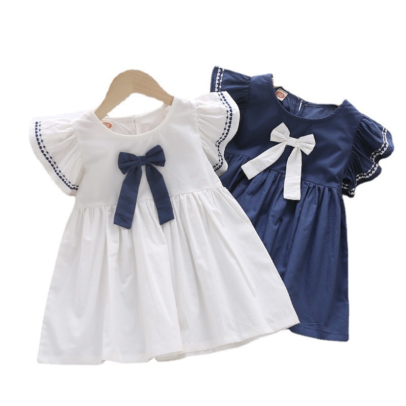 Đầm Công Chúa Mùa Hè 2023 Tay Cột Nơ Cho Bé Gái 1-3 - 4-5 Tuổi Mới 2023