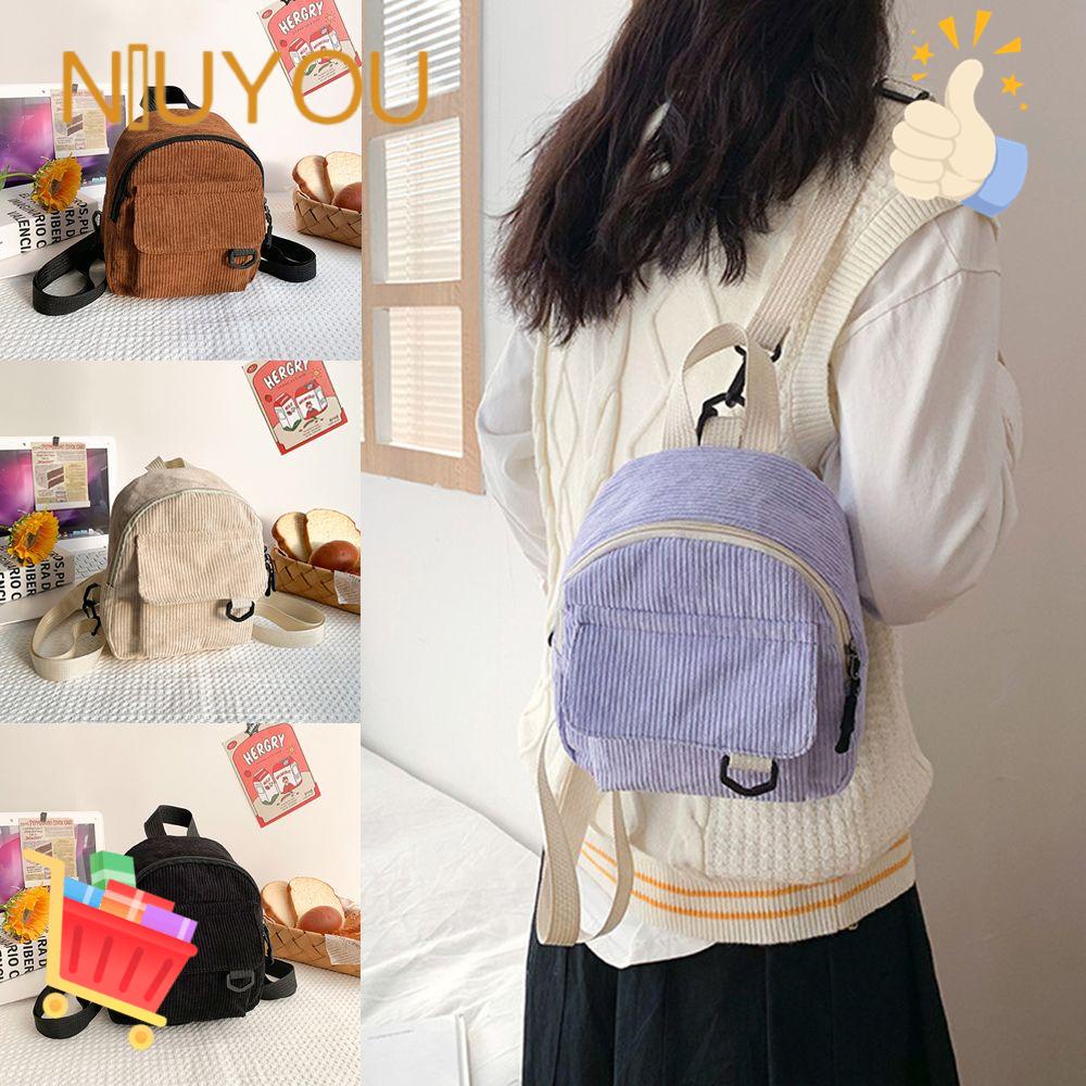 Ba Lô Du Lịch Mini Bằng Vải Nhung Kiểu Dáng Đơn Giản