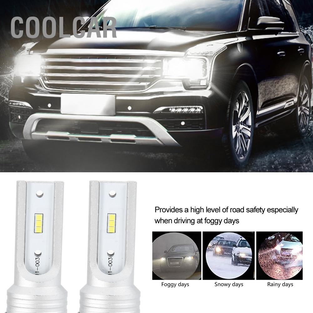 CoolCar 2 bóng đèn pha 9005 HB3 72W 6000K trắng Hạt sương mù LED có giải mã