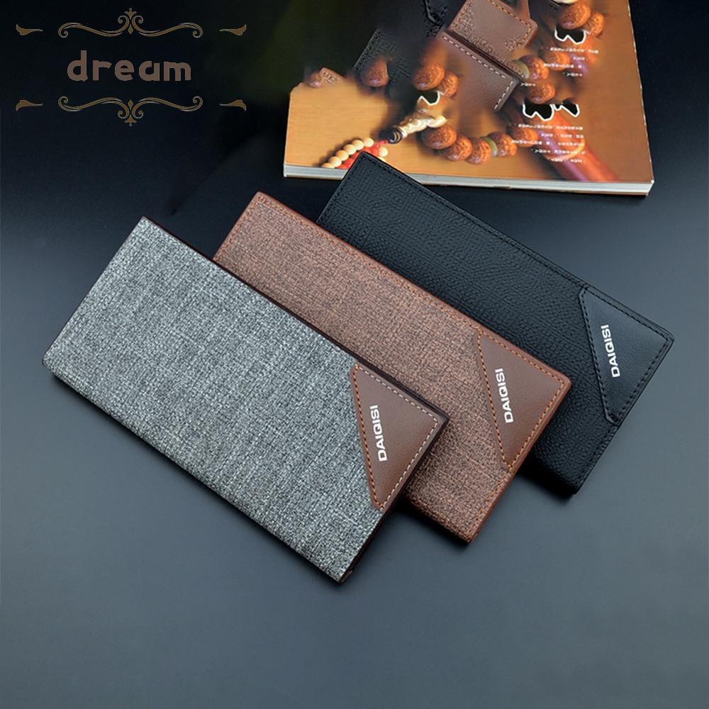 【DREAMLIFE】Men Men's Long Wallet 18.5x9x1.8cm Bifold Clutch Billfold Long Wallet