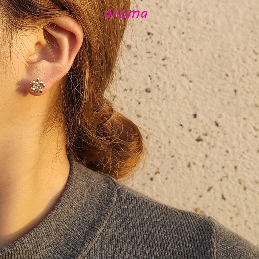 Bông Tai Hình Bông Hoa Lấp Lánh Phong Cách Hàn Quốc Thời Trang Cho Nữ