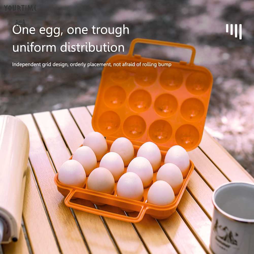 Hộp Đựng Trứng 12 Ngăn Bằng Nhựa Tiện Dụng Mang Theo Du Lịch Cắm Trại