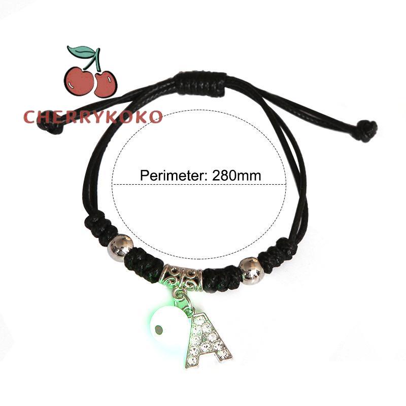 🍒🍒CHERRYKOKO Vòng Tay Dạ Quang ĐíNh 26 Kí Tự ĐộC ĐáO