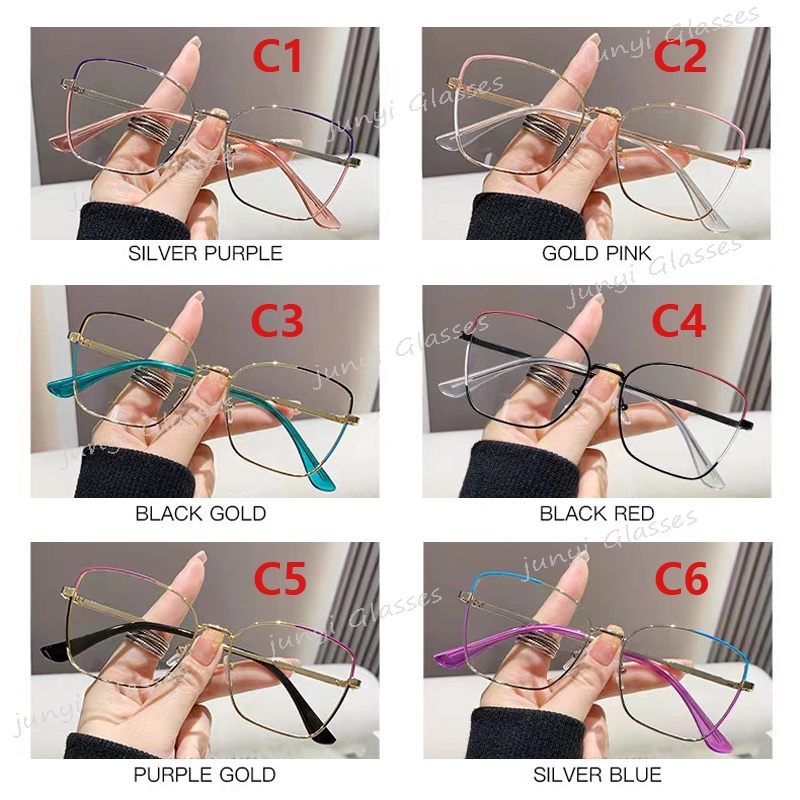 Kính Mát Mắt Mèo Gọng Kim Loại Chống Tia Bức Xạ &amp; Ánh Sáng Xanh Cho Nam &amp; Nữ