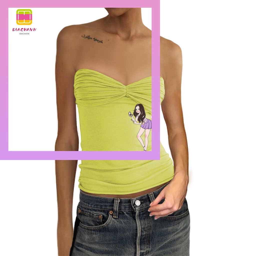 Áo Croptop Không Tay Ôm Dáng Gợi Cảm Dành Cho Nữ