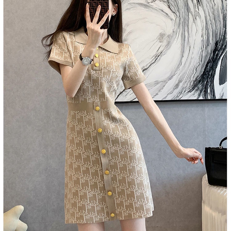 Đầm Dệt Kim Dáng Ôm In Họa Tiết Thời Trang Mùa Hè 2023 Phong Cách Pháp Cổ Điển Sang Trọng Dành Cho Nữ