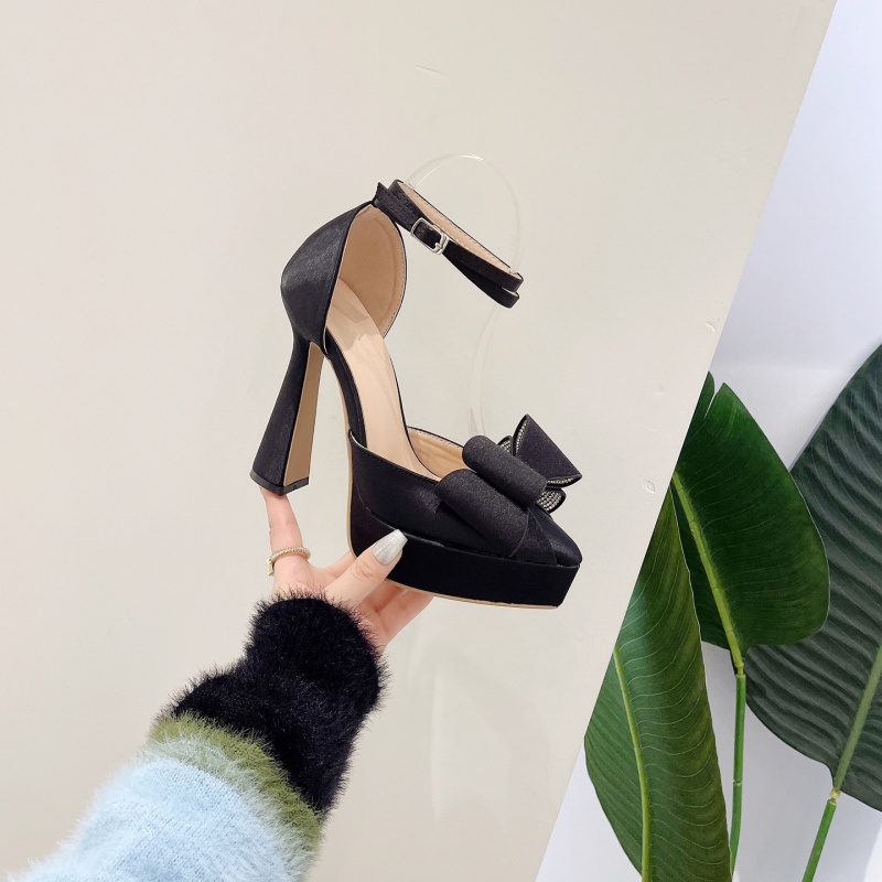 Giày Cao Gót Mũi Nhọn Đính Nơ Thời Trang Mùa Hè Cho Nữ