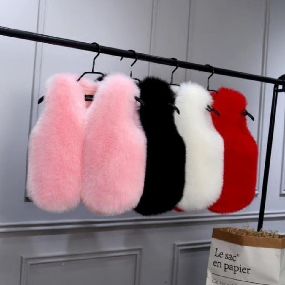 Áo Khoác Ghi Lê Giả Lông Cáo Dày Dặn Giữ Ấm Thời Trang Cho Bé Trai Và Gái