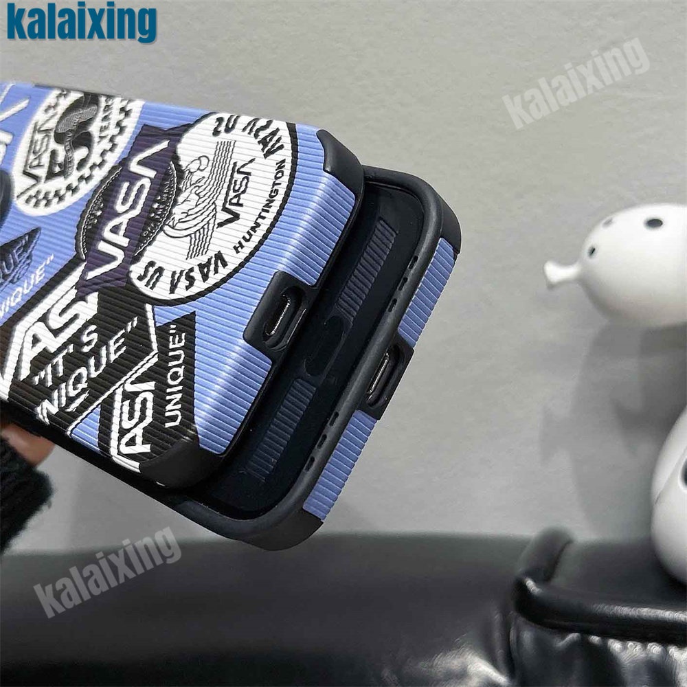 Ốp Điện Thoại Da Mềm Họa Tiết VANS Màu Xanh Dương Cho iPhone 11 12 13 14 Pro Max 14 Plus Xs Max X XR 7 8 Plus