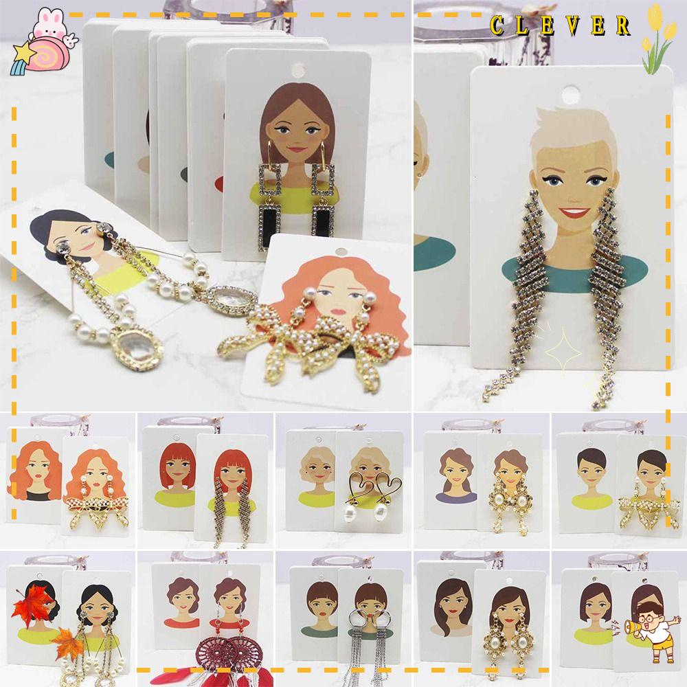 Set 100 Tấm Thẻ Trưng Bày Bông Tai 6cm * 9cm Họa Tiết Truyện Tranh Đẹp Mắt