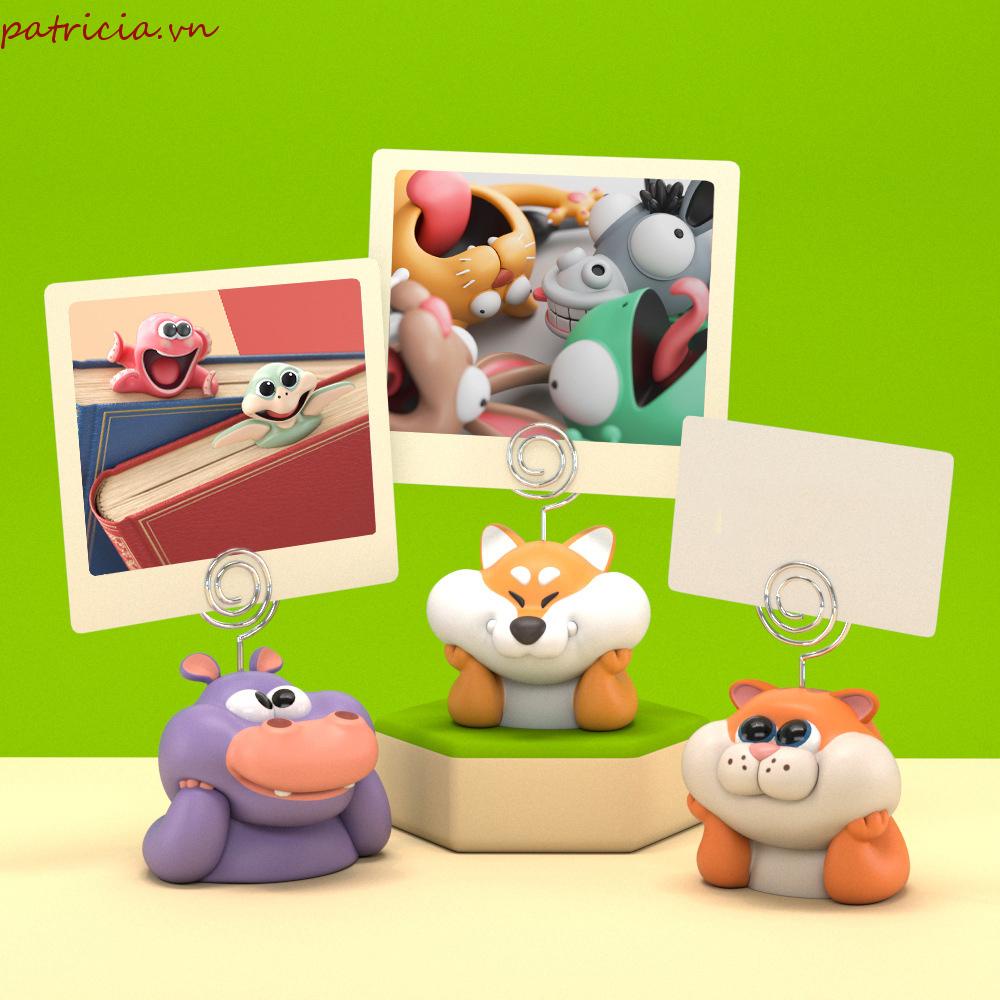 Kẹp Thẻ Ghi Chú Để Bàn Bằng Vinyl Hình Mèo Hoạt Hình Màu Trắng Dễ Thương