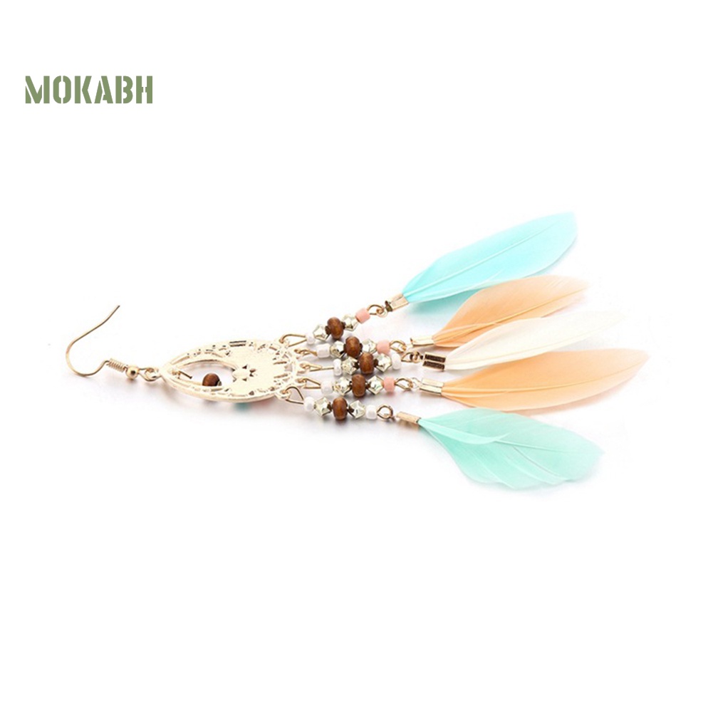 [Mok Abh] Hoa Tai Hình Oval Phong Cách Bohomian