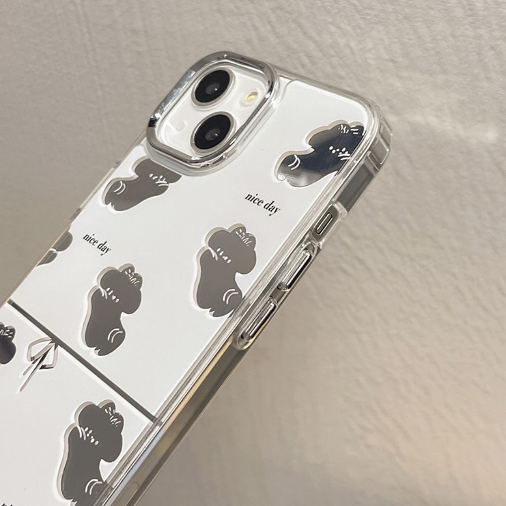 Ốp Điện Thoại TPU Mềm Chống Sốc Tráng Gương Họa Tiết Cún Hoạt Hình Cho IPhone 11 14 13 12 Pro Max