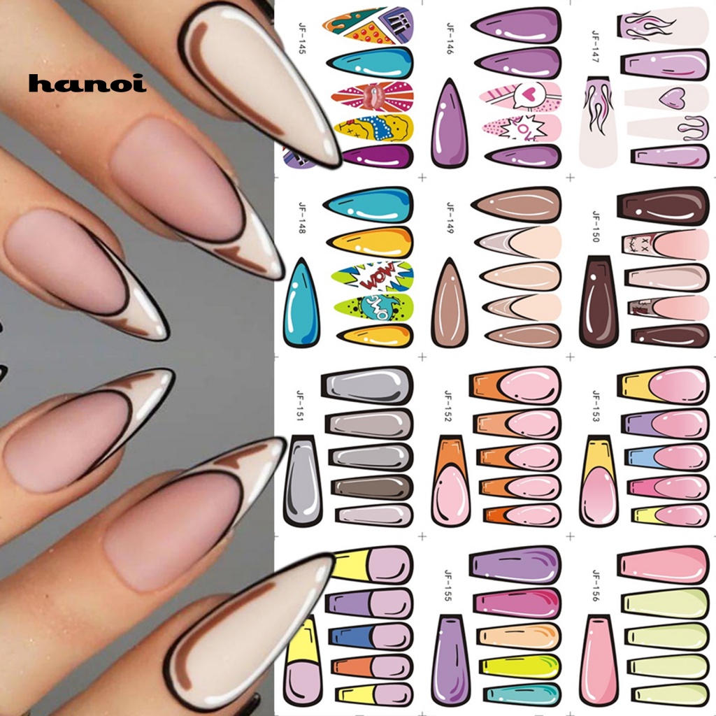 Miếng Dán Trang Trí Móng Tay Tự Dính Không Phai Họa Tiết Hoạt Hình Graffiti 3D DIY