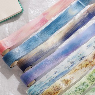 Cuộn Băng Keo Washi Họa Tiết Bầu Trời Sao 40mm * 200cm Dùng Trang Trí DIY