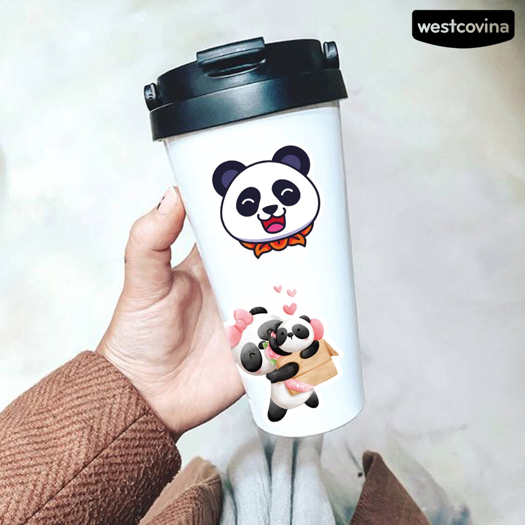 [WSTN]✎Bộ 50 Miếng Dán Hình Gấu Trúc Hoạt Hình Tự Dính Chống Nước Chống Rách Dùng Trang Trí DIY