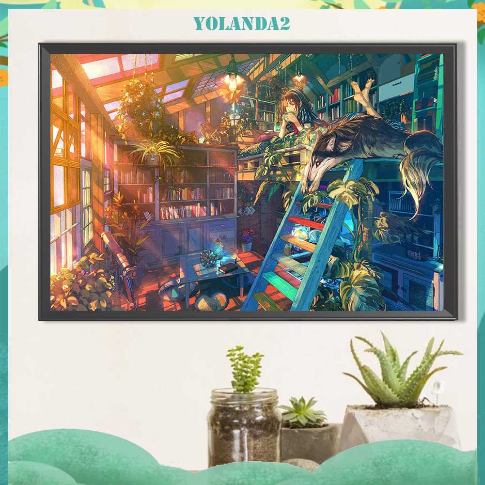 Tranh Đính Đá Kim Cương Toàn Bộ 5D DIY Hình Vẽ Ngôi Nhà Mơ Ước