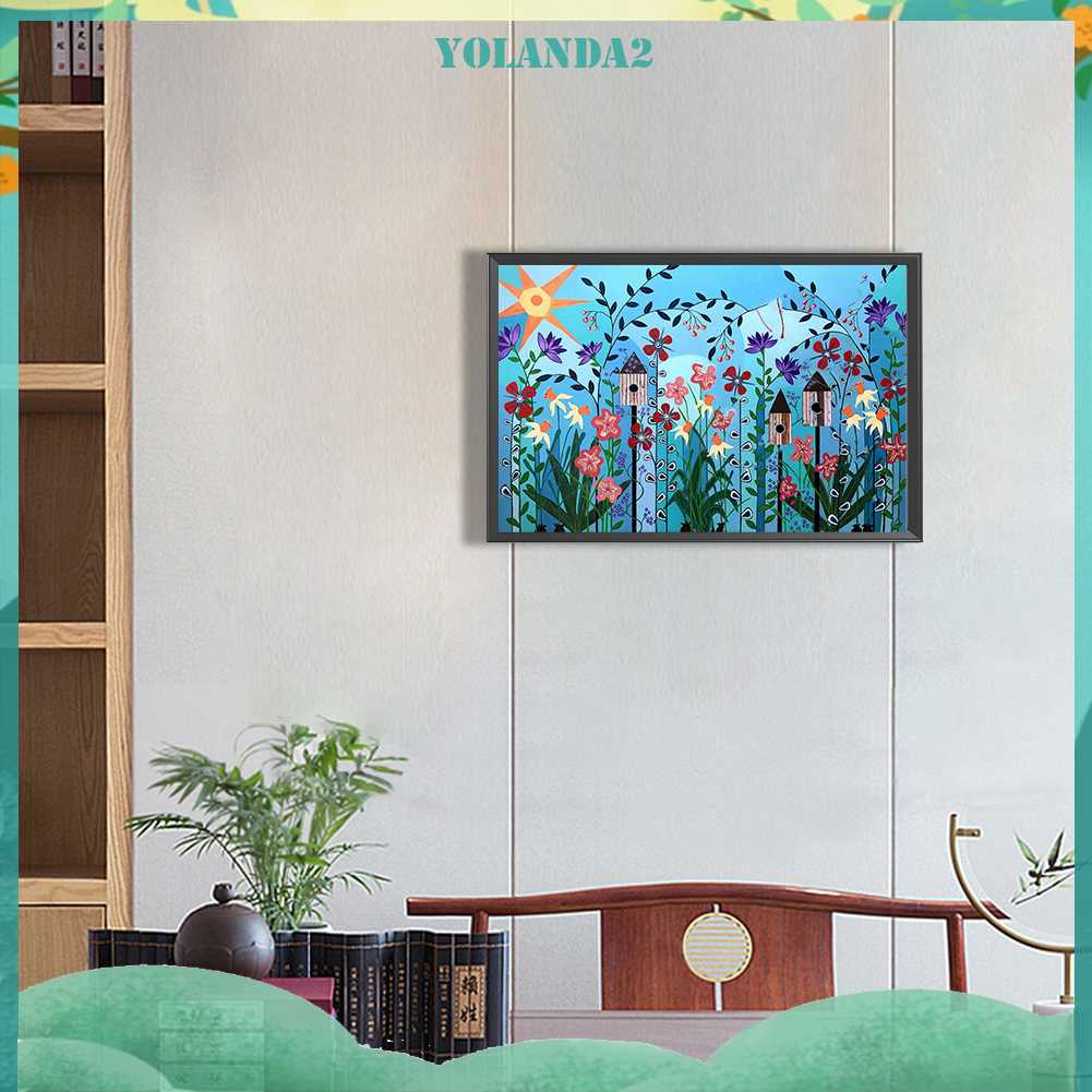 Tranh Đính Đá Kim Cương Toàn Bộ 5D DIY Hình Vẽ Hoa Trang Trí Nhà Cửa