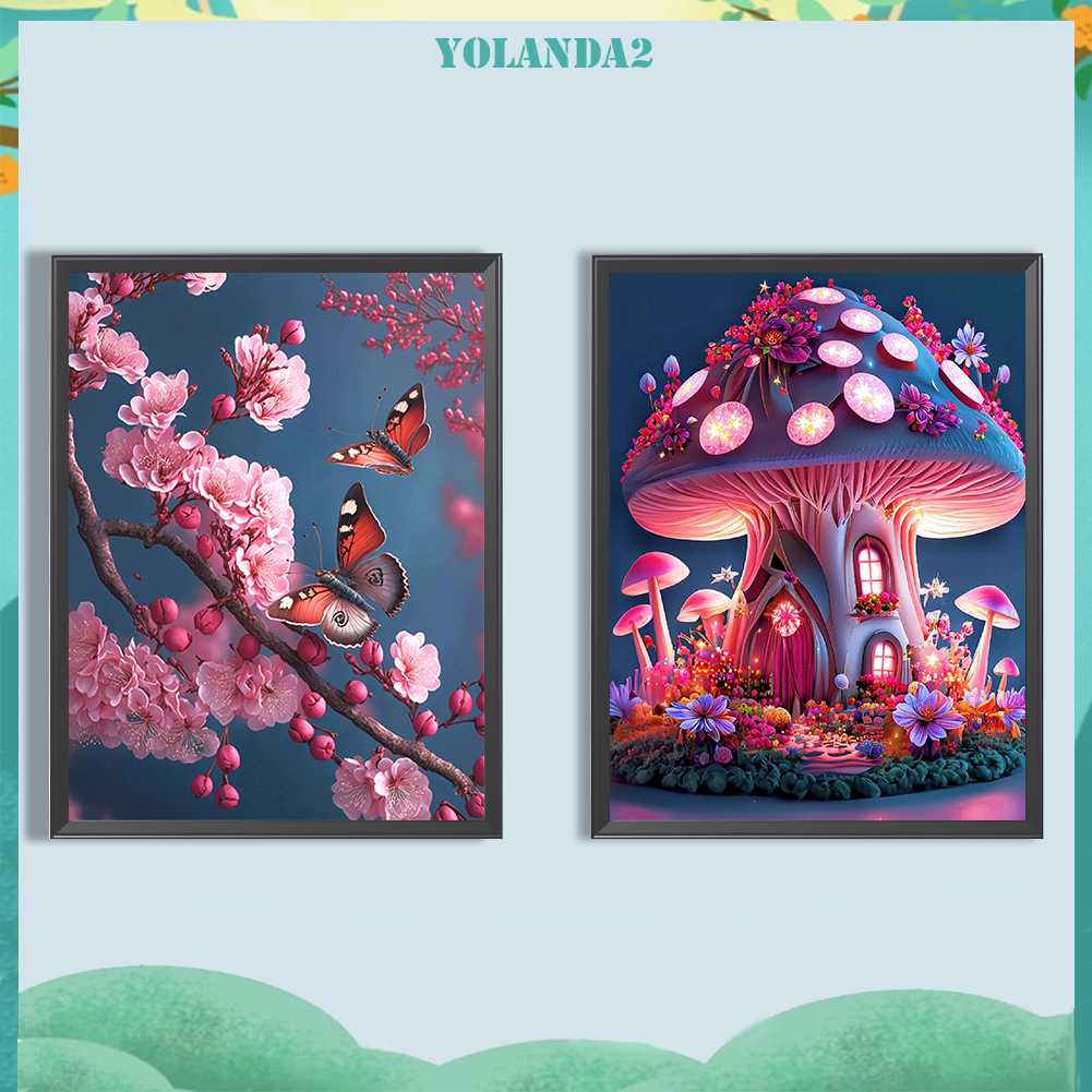 Tranh Đính Đá Kim Cương Toàn Bộ 5D DIY Hình Vẽ Hoa Trang Trí Nhà Cửa