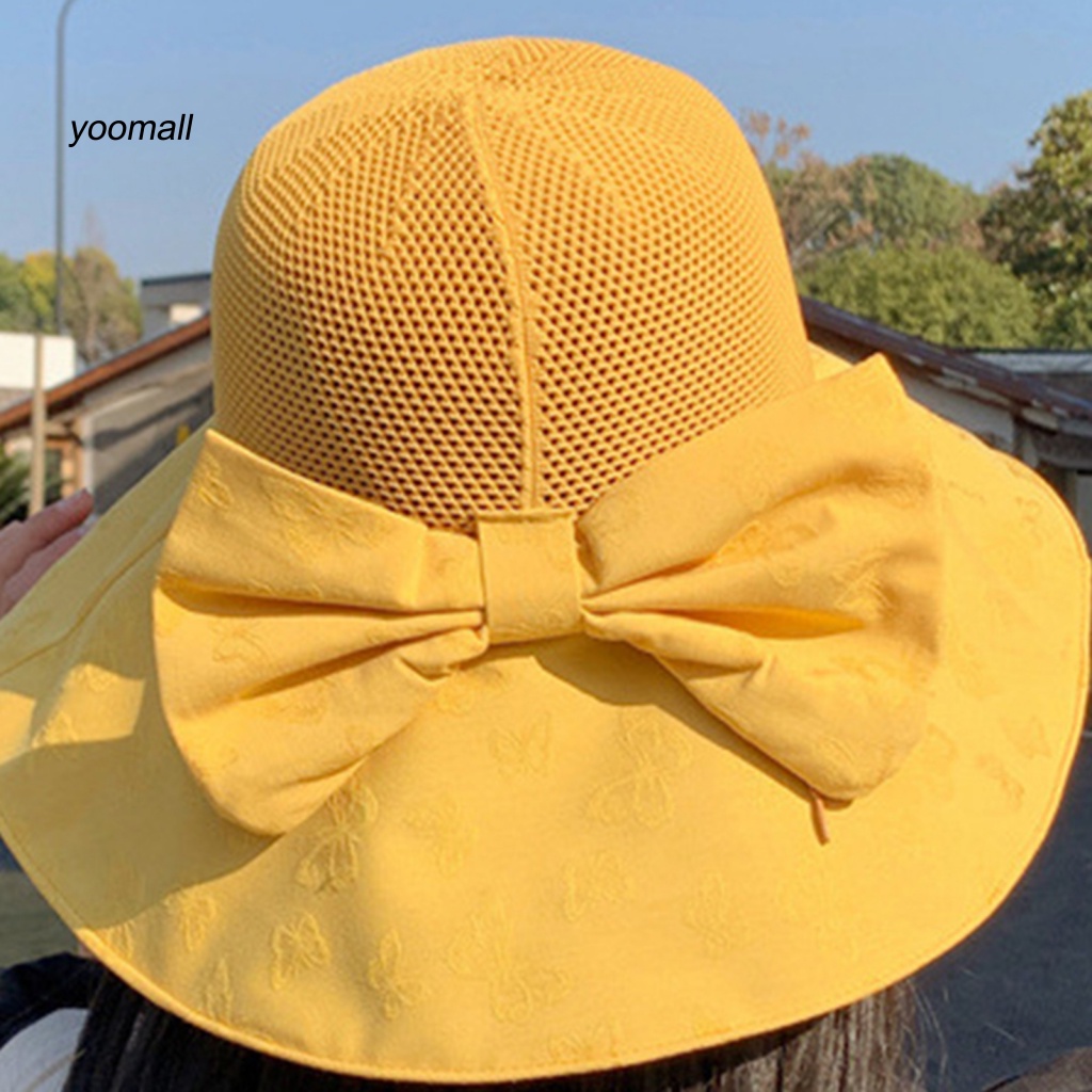 Nón Tai Bèo Rộng Vành Màu Trơn In Họa Tiết Bươm Bướm Thời Trang Cho Nữ