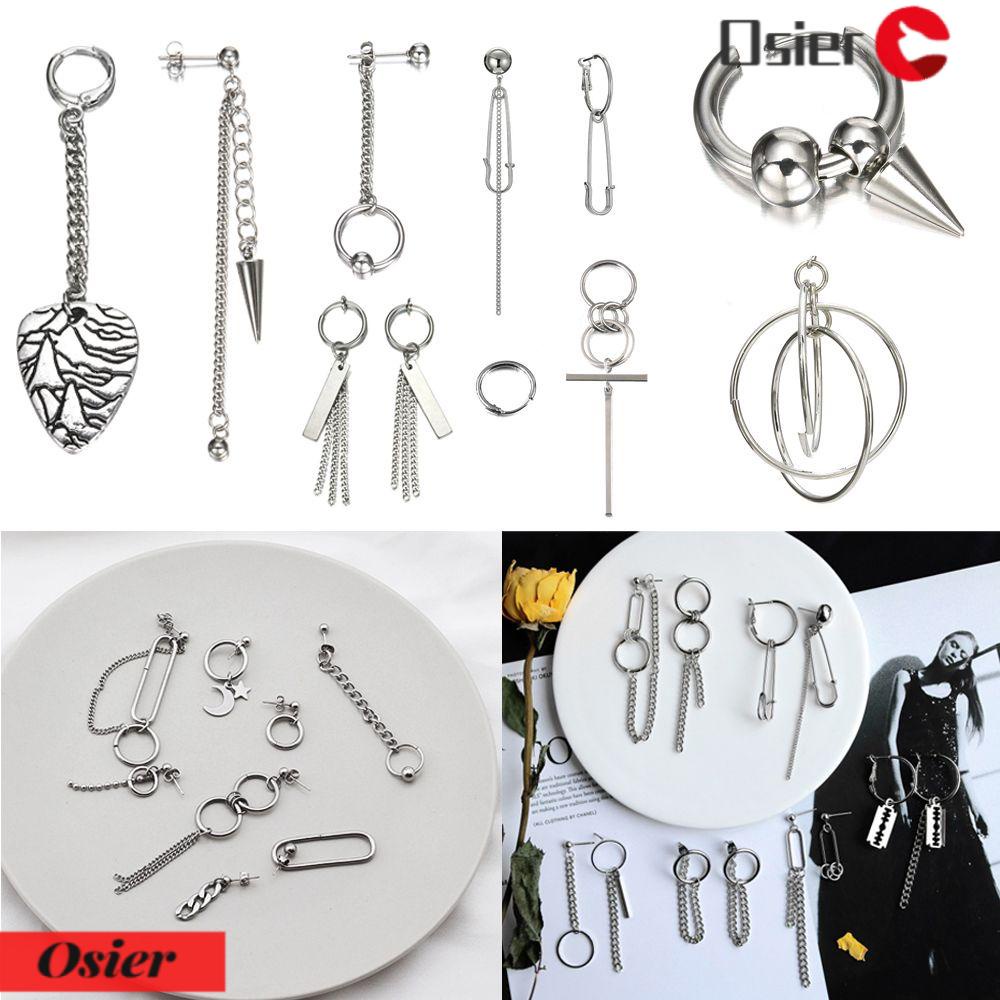 Osier1 Khuyên Tai Thả Lủng Lẳng Mặt Hình Học Bằng Thép Không Gỉ Hợp Thời