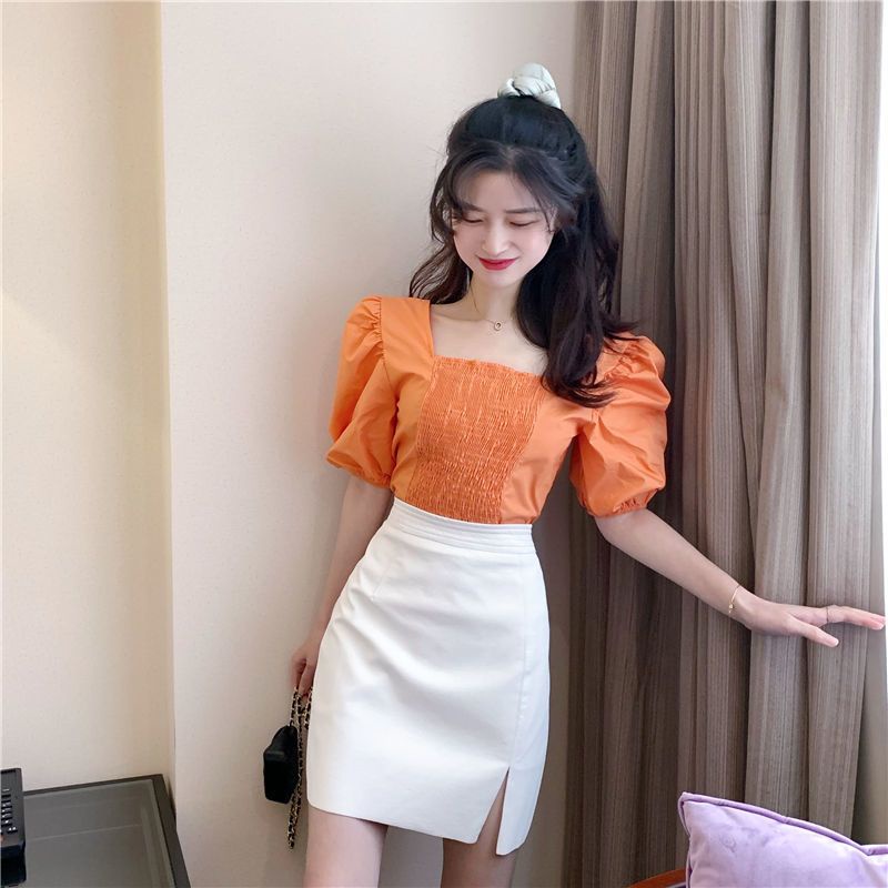 Set Áo Tay Phồng Và Chân Váy Phong Cách Phương Tây Thời Trang Mùa Hè Cho Nữ