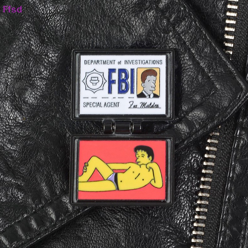 {Ffsd} Ghim Cài Áo Khoác Thẻ Danh Thiếp Đặc Biệt I Simpson Spille X-Lime FBI Fox Mulder ID Phong Cách Punk Thích Hợp Làm Quà Tặng Bán Chạy