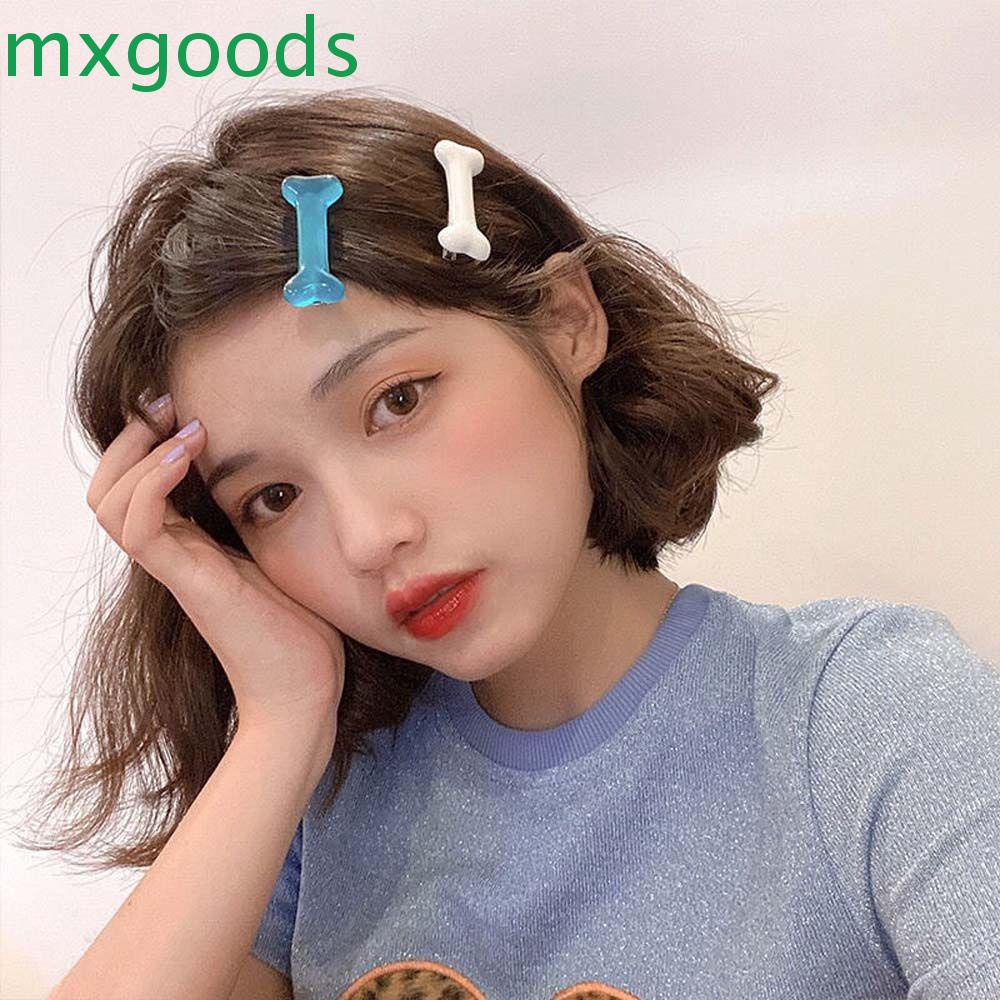 Kẹp Tóc Mái Bên Hình Khúc Xương Hoạt Hình Màu Kẹo Phong Cách Hàn Quốc MXGOODS