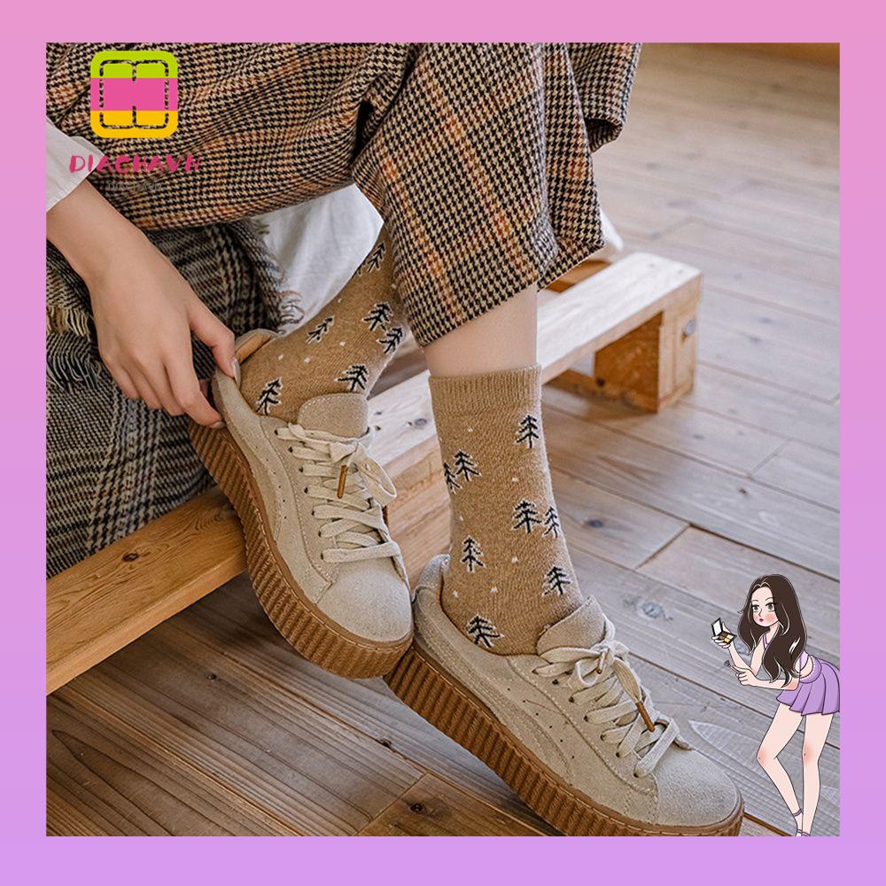 Vớ Len Dày Giữ Ấm Thoáng Khí Thời Trang Giáng Sinh Nhật Bản