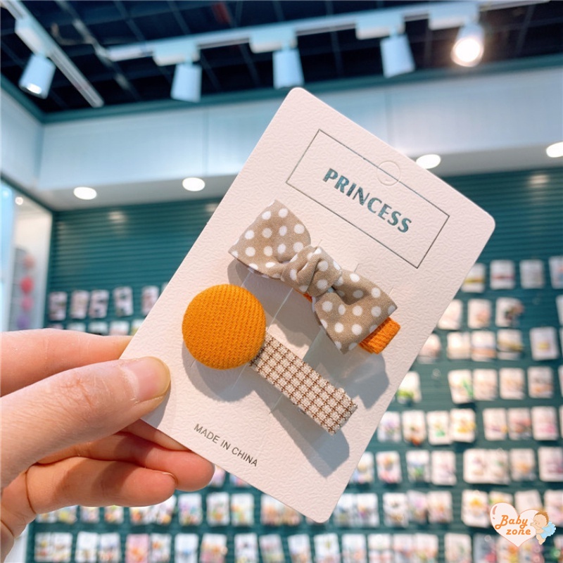 Kẹp Tóc Nơ Họa Tiết Chấm Bi Dễ Thương Phong Cách Hàn Quốc Cho Bé Gái