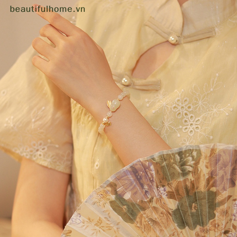 [beautifulhome] Vòng Tay Chuỗi Hạt Hình Thỏ Dễ Thương Phong Cách Trung Hoa Cổ Điển Thanh Lịch Dành Cho Nữ [beauty]