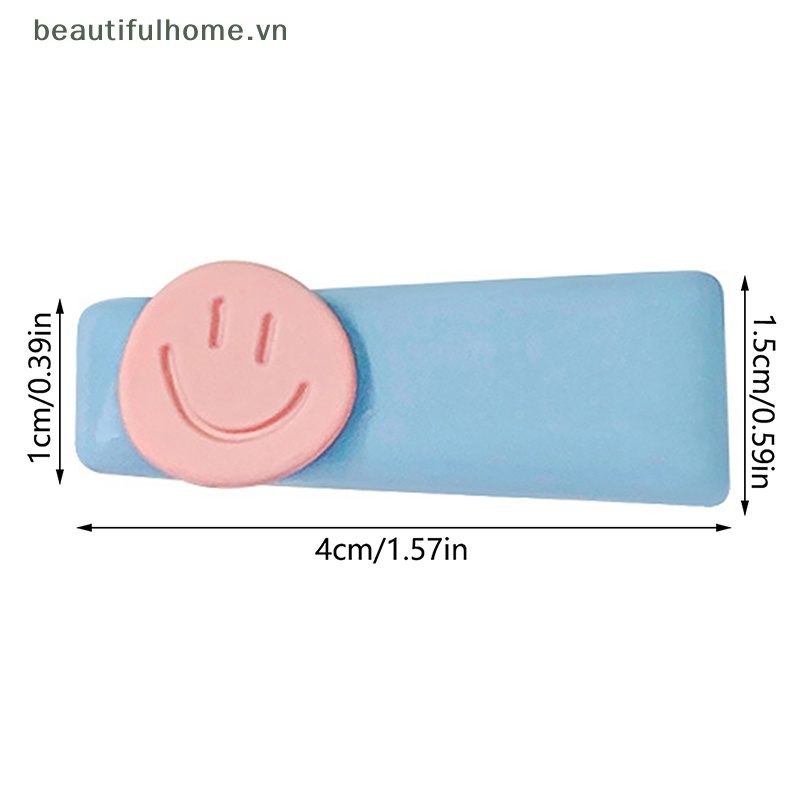 Kẹp Tóc Kim Loại Hình Mặt Cười Màu Kẹo Dễ Thương Cho Nữ