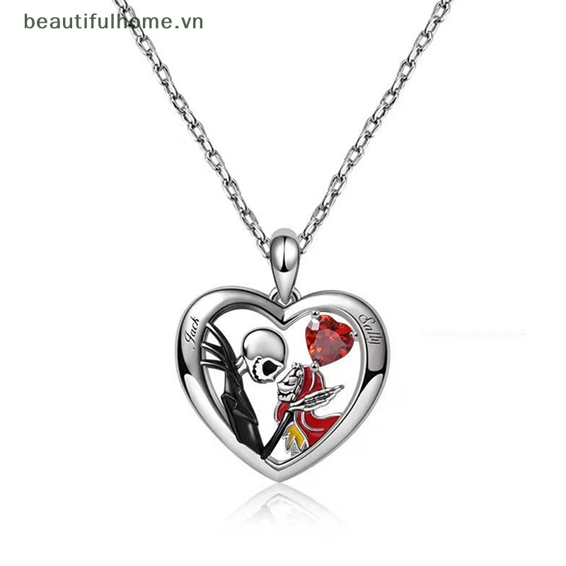 [beautifulhome] Vòng cổ Mặt Hình Trái Tim Đầu Lâu Trái Tim Tinh Tế Cá Nhân Hóa Trang Halloween Giữ Bạn Trong Bàn Tay [beauty]