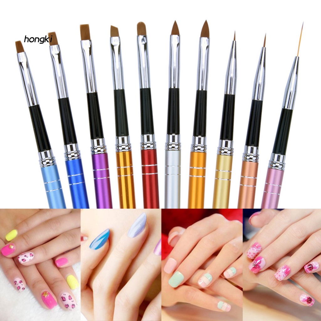Set 10 Cọ Vẽ Móng Tay Nghệ Thuật DIY Chuyên Dụng Cho Salon