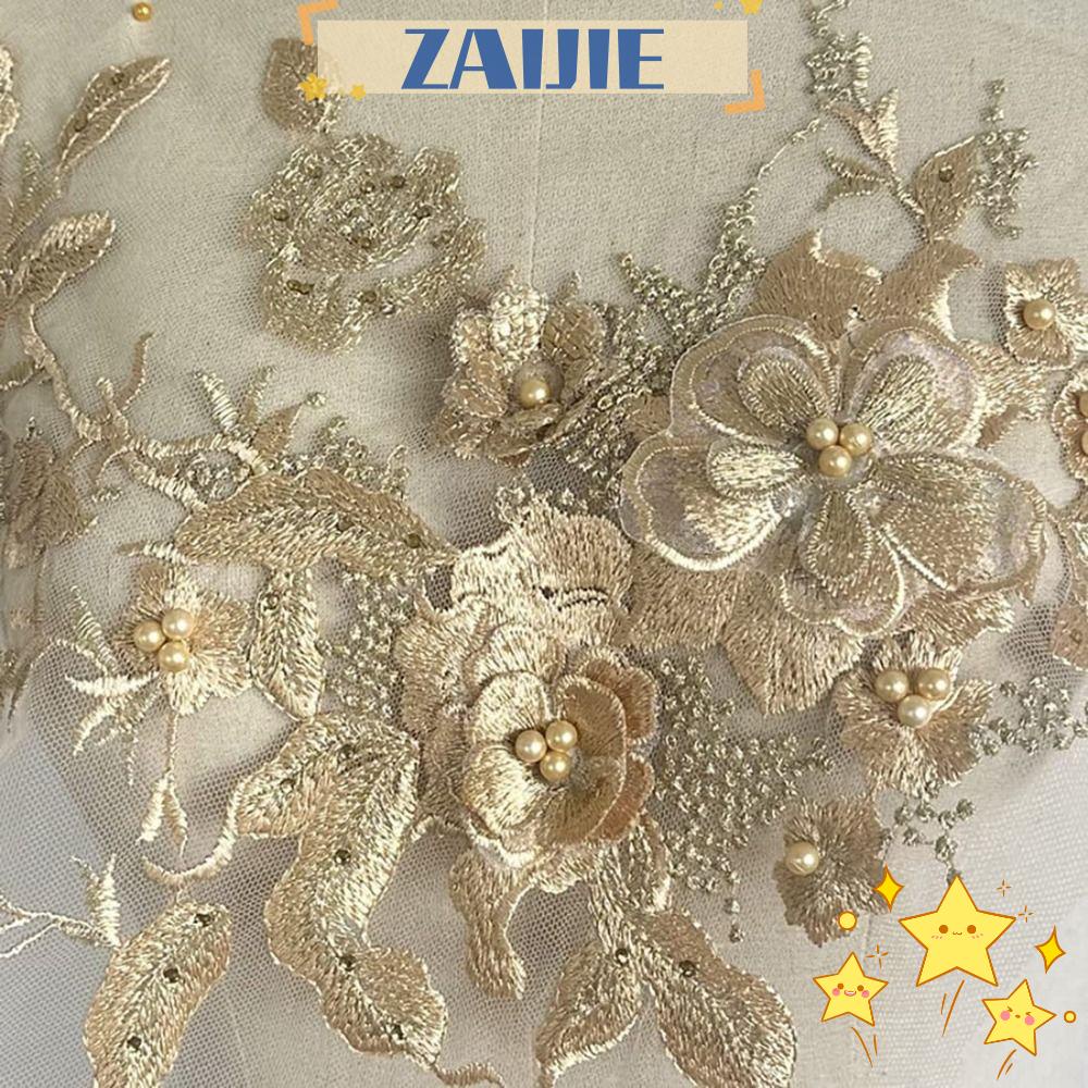 Vải Ren Hoa Đính Hạt 3D Xinh Xắn Làm Đồ Thủ Công 24|Miếng Vá Quần Áo Đính Hạt Cườm Thủ Công