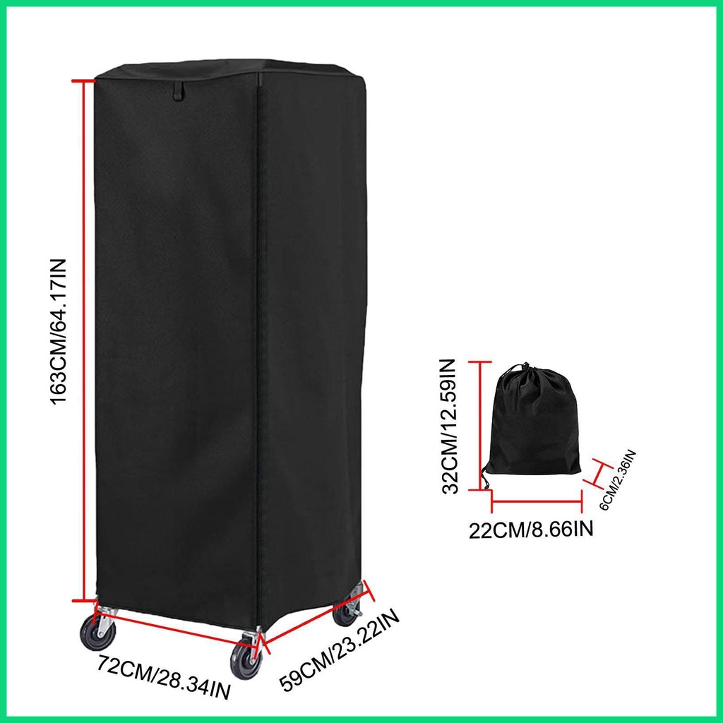 Bộ 2 Tấm Bọc Giá Đỡ Chảo 2 Dây Kéo 23.2 * 28.3 * 64.1in 420D Bằng Vải Oxford Chống Nước Chống Bụi Màu Bạc