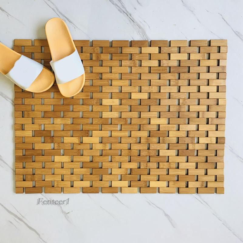 [Fenteer1] Thảm Lót Sàn Nhà Tắm Chống Trượt Bằng Gỗ Tre