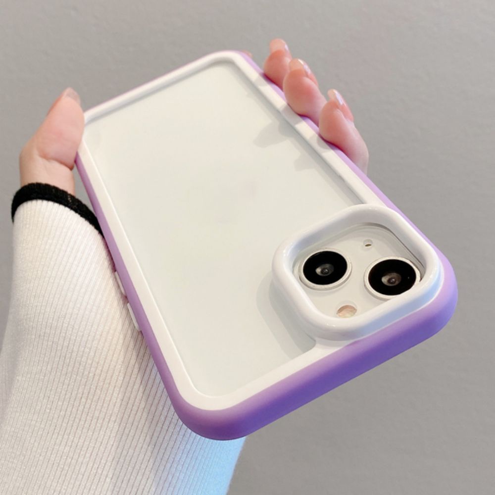 Ốp Điện Thoại TPU Mềm Viền Dày Chống Sốc Màu Tương Phản Đơn Giản Cho IPhone 11 14 13 12 Pro Max