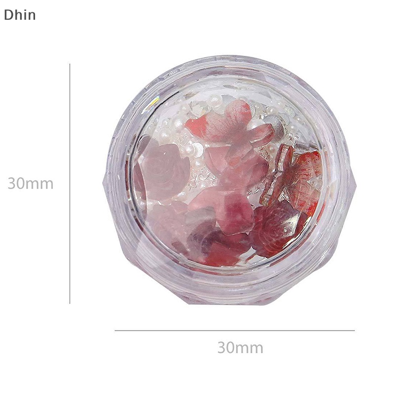 [Dhin] Bộ Vật Liệu Trang Trí Móng Tay Nghệ Thuật Kết Hợp Nơ Và Chuỗi Xích Hoa Trà