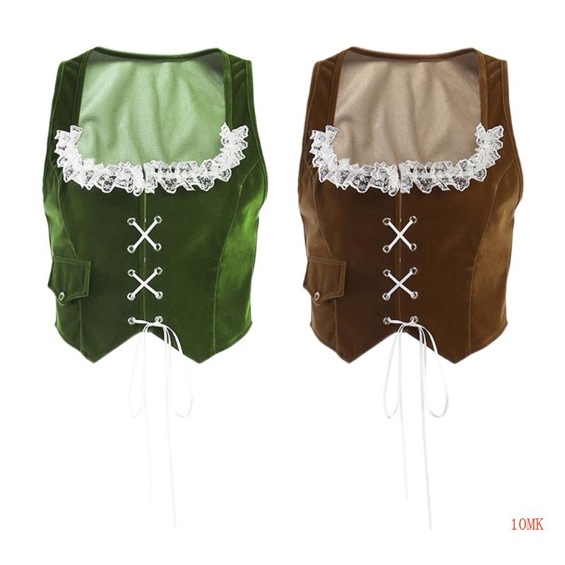 Xiangbao Áo Hai Dây Thắt Nơ Trước Ngực Phong Cách Steampunk Cổ Điển Dành Cho Nữ