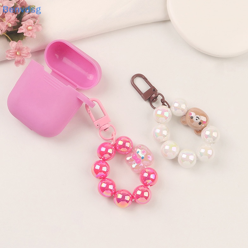 Benvdsg > Móc Chìa Khóa Xỏ Hạt Màu Trơn Hình Thỏ Gấu Hoạt Hình Dễ Thương Trang Trí Túi Xách