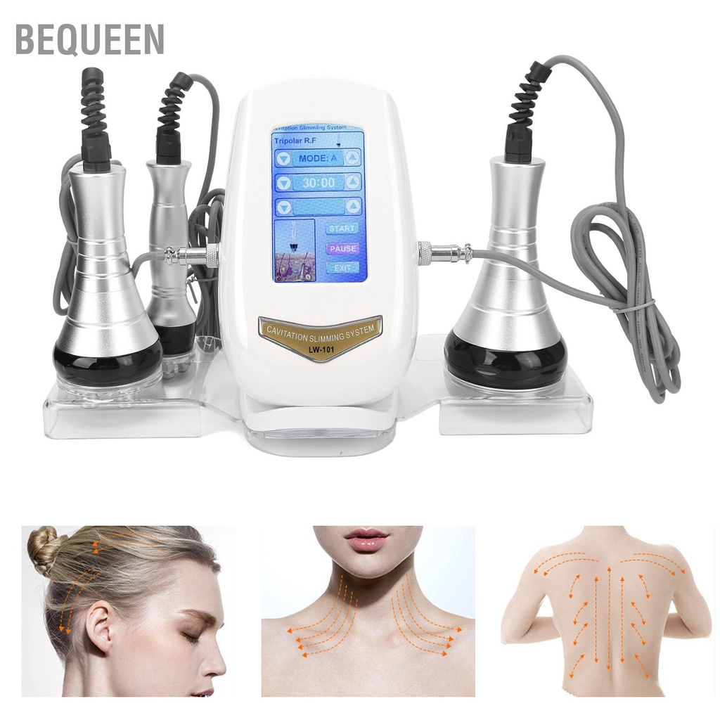Bequeen Có hàng sẵn Máy giảm béo cơ thể 40Khz Đốt cháy chất Làm mờ nếp nhăn Thiết bị làm săn chắc da mặt RF 110‑240V