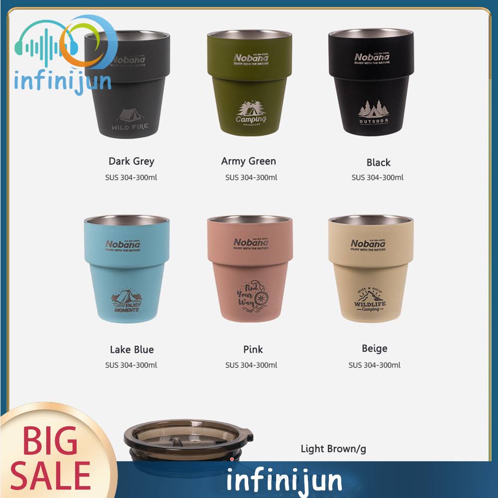 Cốc Uống Nước Cách Nhiệt Bằng Thép Không Gỉ Dung Tích 300ML