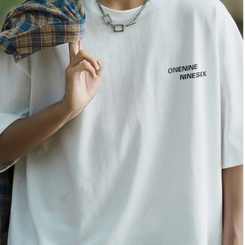 Áo Thun Cotton Tay Ngắn Dáng Rộng Phong Cách Nhật Bản Thời Trang Mùa Hè Hàng Mới 260g