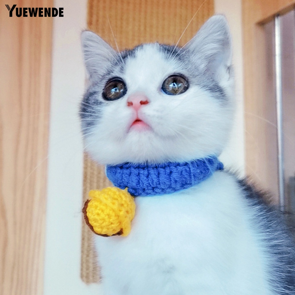 Vòng Cổ YQ.E Đan Len Có Chuông Dễ Thương Có Thể Điều Chỉnh Cho Cún Cưng
