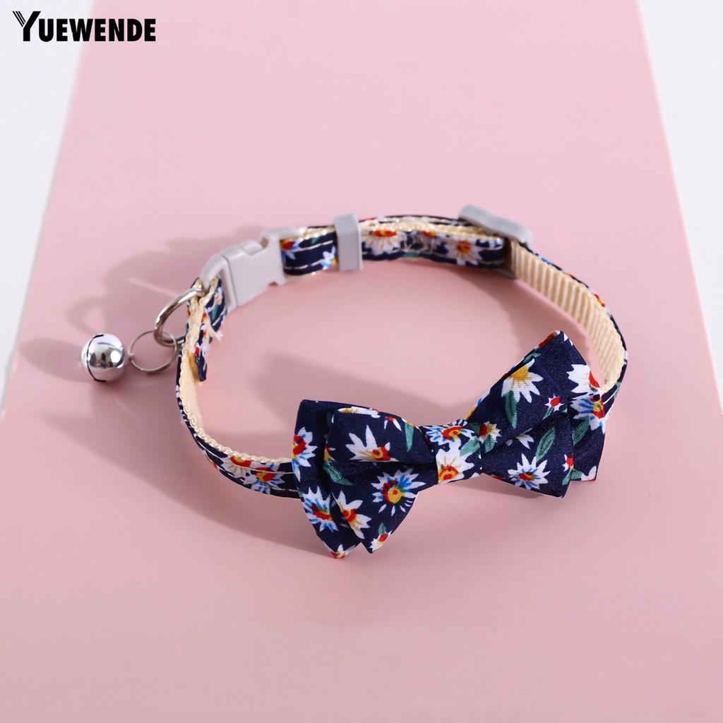Vòng Cổ Polyester Cotton Thiết Kế Thắt Nơ Có Thể Điều Chỉnh Gắn Chuông Cho Thú Cưng